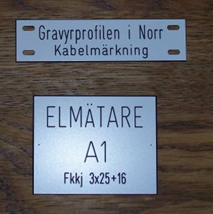 exempel på kabel- och elmärkning från GravyrProfilen i Norr 
